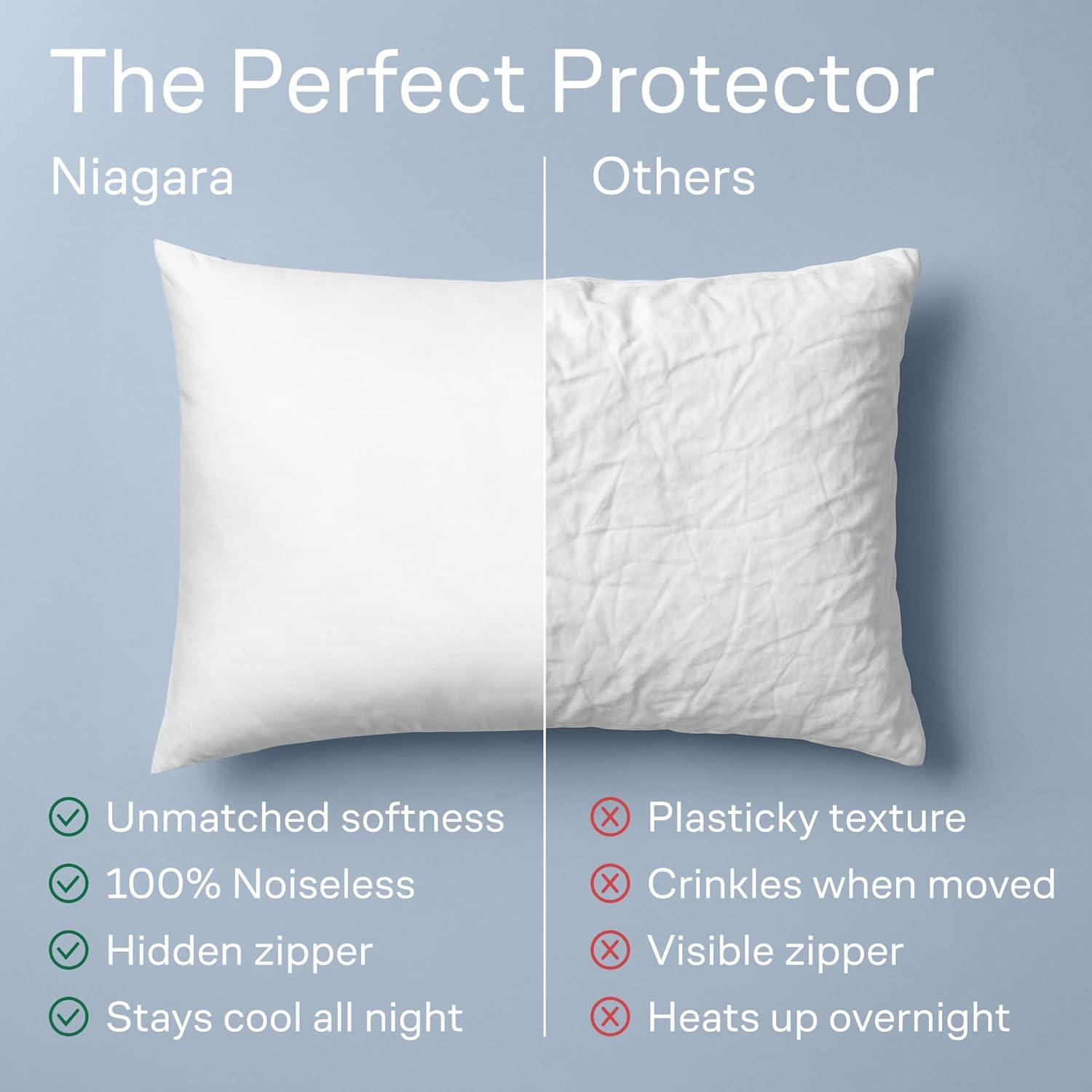 image:image100 Cotton 4Pack Pillow Protectors with Zipper King Size 100 Resistant to Stains Dust amp Dirt Washable Covers for Increased Pillow LifespanStandard