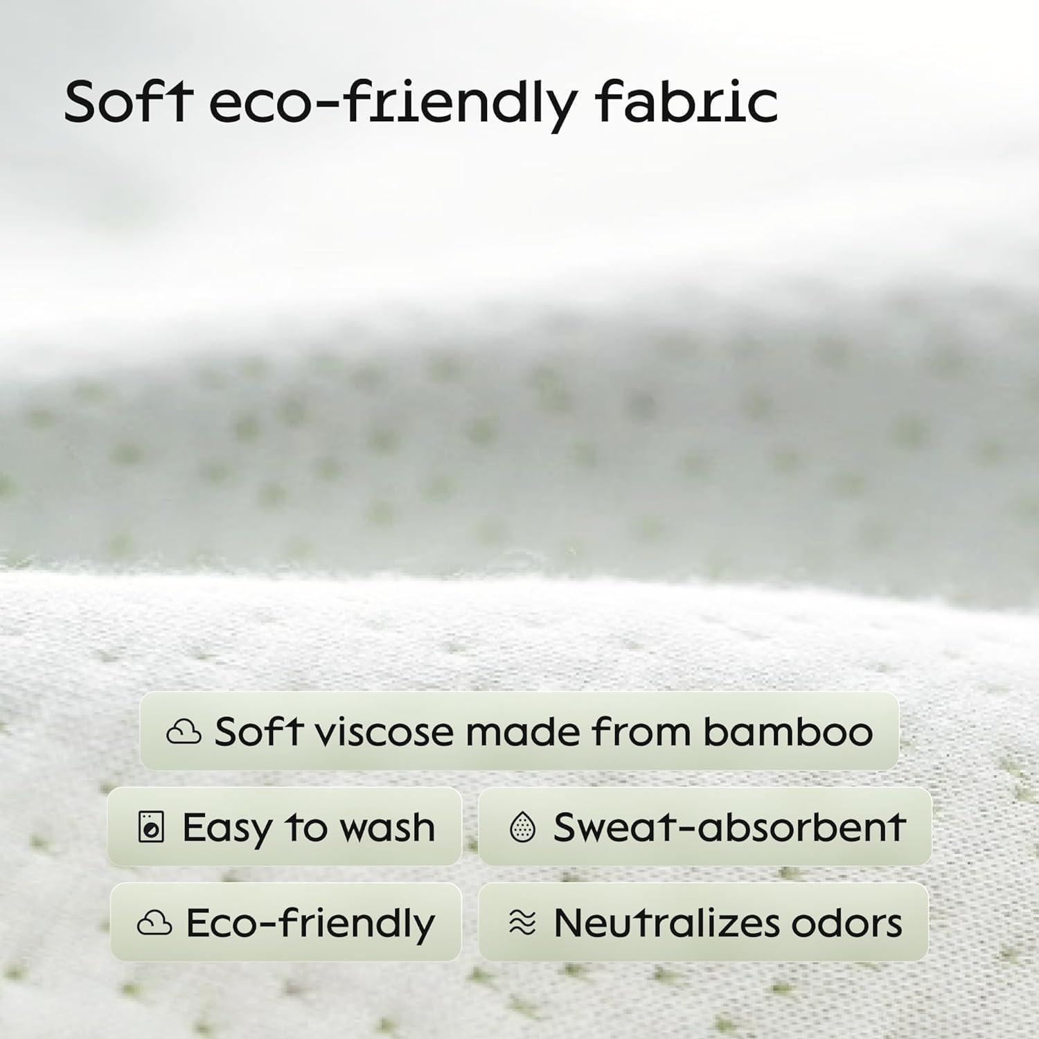 image:image100 Waterproof Pillow Protectors Queen 20x30 Pair Zippered Pillow Case Pillow Cover Guaranteed Noiseless Pad Ultra Plush Absorbent Viscose Made from Bamboo Green 2 PackGreen