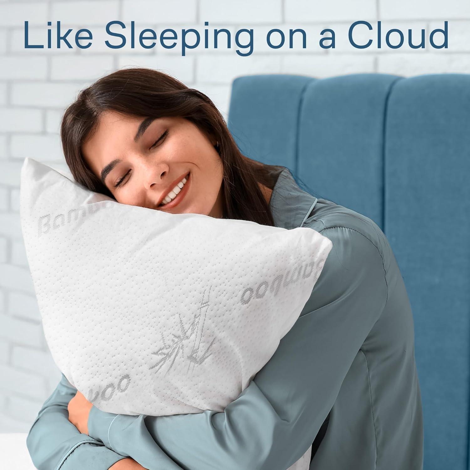 image:image100 Waterproof Pillow Protectors Queen 20x30 Pair Zippered Pillow Case Pillow Cover Guaranteed Noiseless Pad Ultra Plush Absorbent Viscose Made from Bamboo Green 2 PackWhite