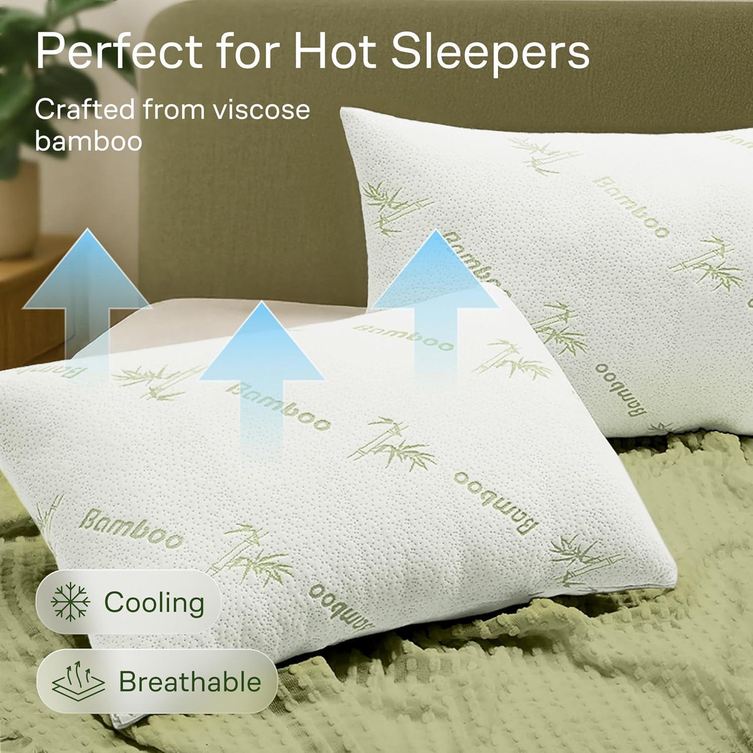 image:imageCloudLike Pillow Protectors with Zipper Standard Size Breathable Cooling Pillow Covers for Hot Sleeprers 100 Resistant to Stains Dust amp Dirt Green 2PackGreen