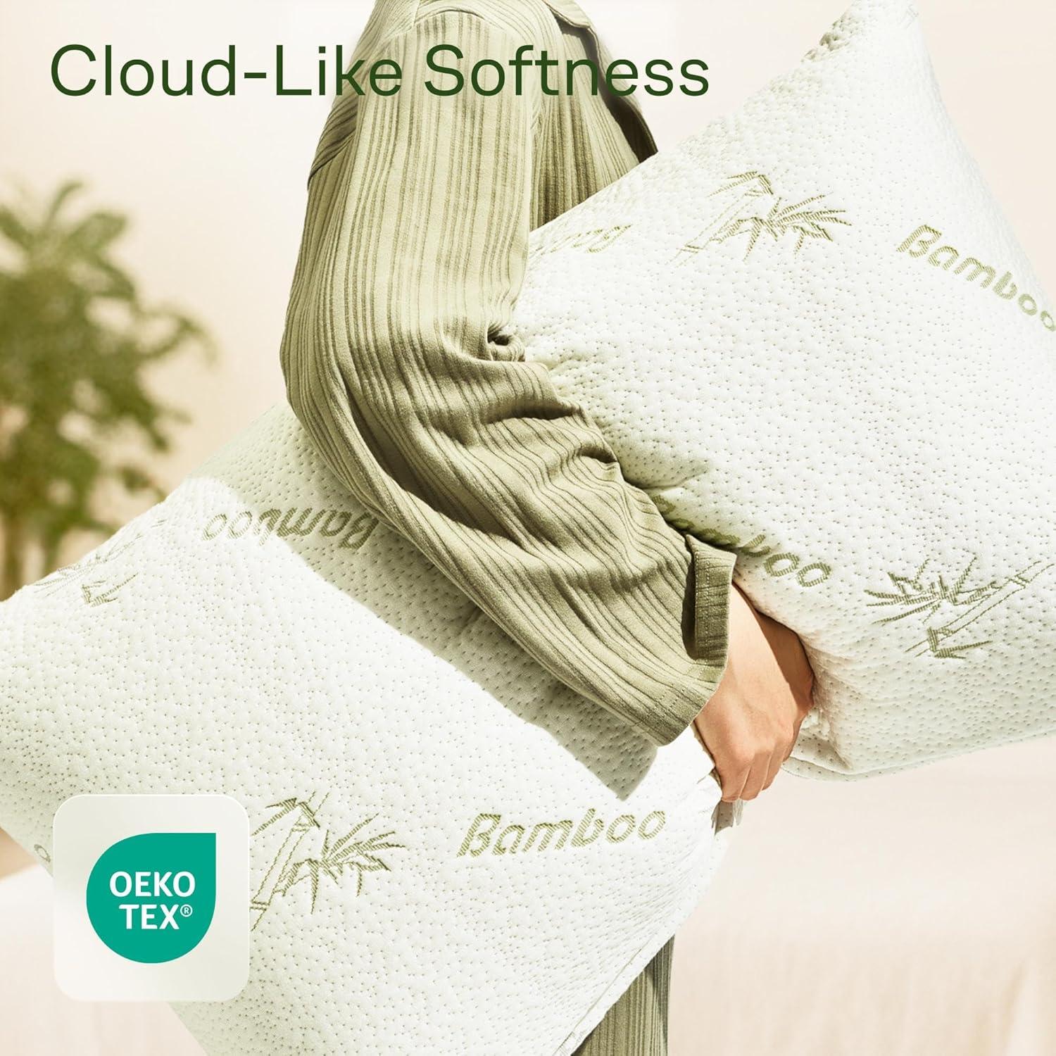 image:imageCloudLike Pillow Protectors with Zipper Standard Size Breathable Cooling Pillow Covers for Hot Sleeprers 100 Resistant to Stains Dust amp Dirt Green 2PackGreen