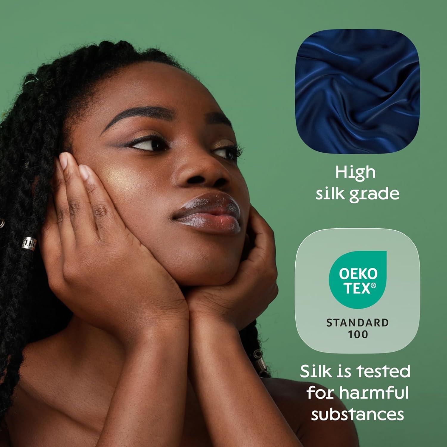 image:imageNiagara 100 Mulberry Silk Pillowcase 30 Momme Silk Pillow case for Hair and Skin Grade 6A Silk Pillow Cases with Zipper Soft amp Cooling Navy Blue Silk Pillowcase Queen Size 20x30