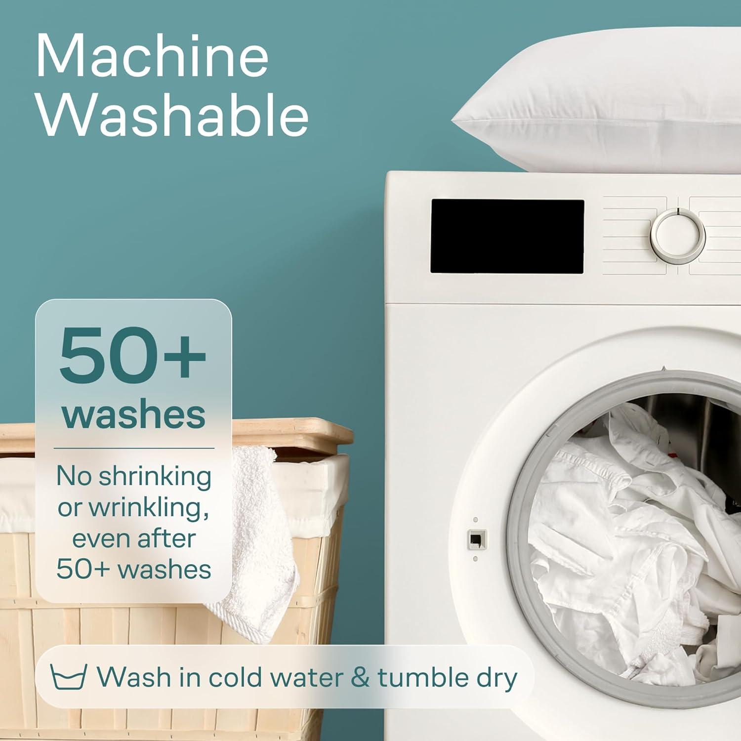 image:imageNiagara 4 Pack Waterproof Pillow Protectors King 20x36 Inches Smooth Zipper Premium Encasement Covers Quiet Cases Set WhiteKing