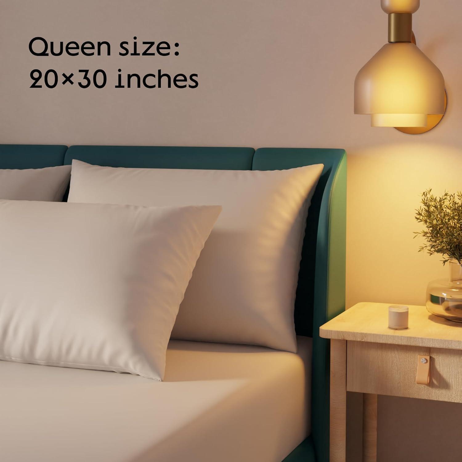 image:imageNiagara 4 Pack Waterproof Pillow Protectors King 20x36 Inches Smooth Zipper Premium Encasement Covers Quiet Cases Set WhiteQueen