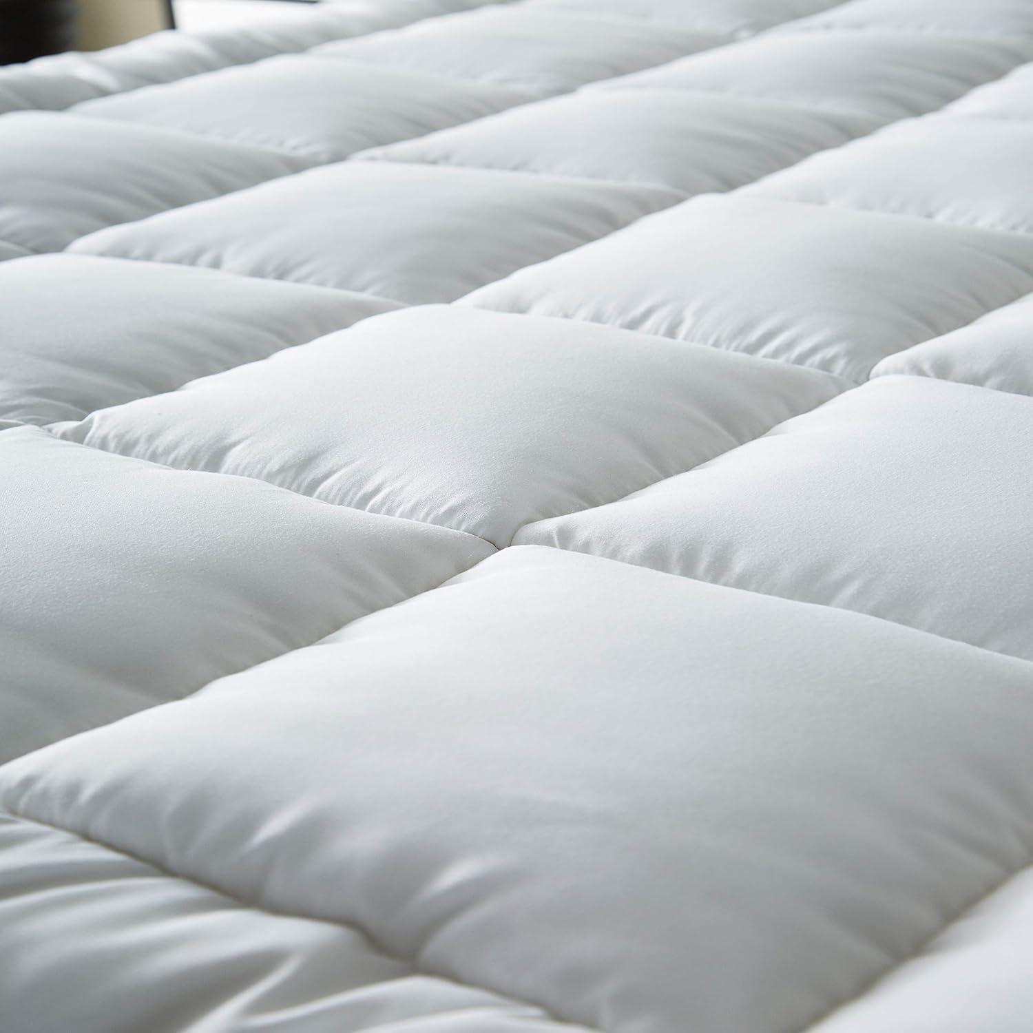 image:imageNiagara Mattress Topper Twin XL Extra Long Quilted Back Pain Relief Plush Down Alternative Pillow Top Fitted Skirt Protector Cooling Mattress Pad Deep Pocket Fits 20 Inches Soft White 39x80 InchesTwin XL