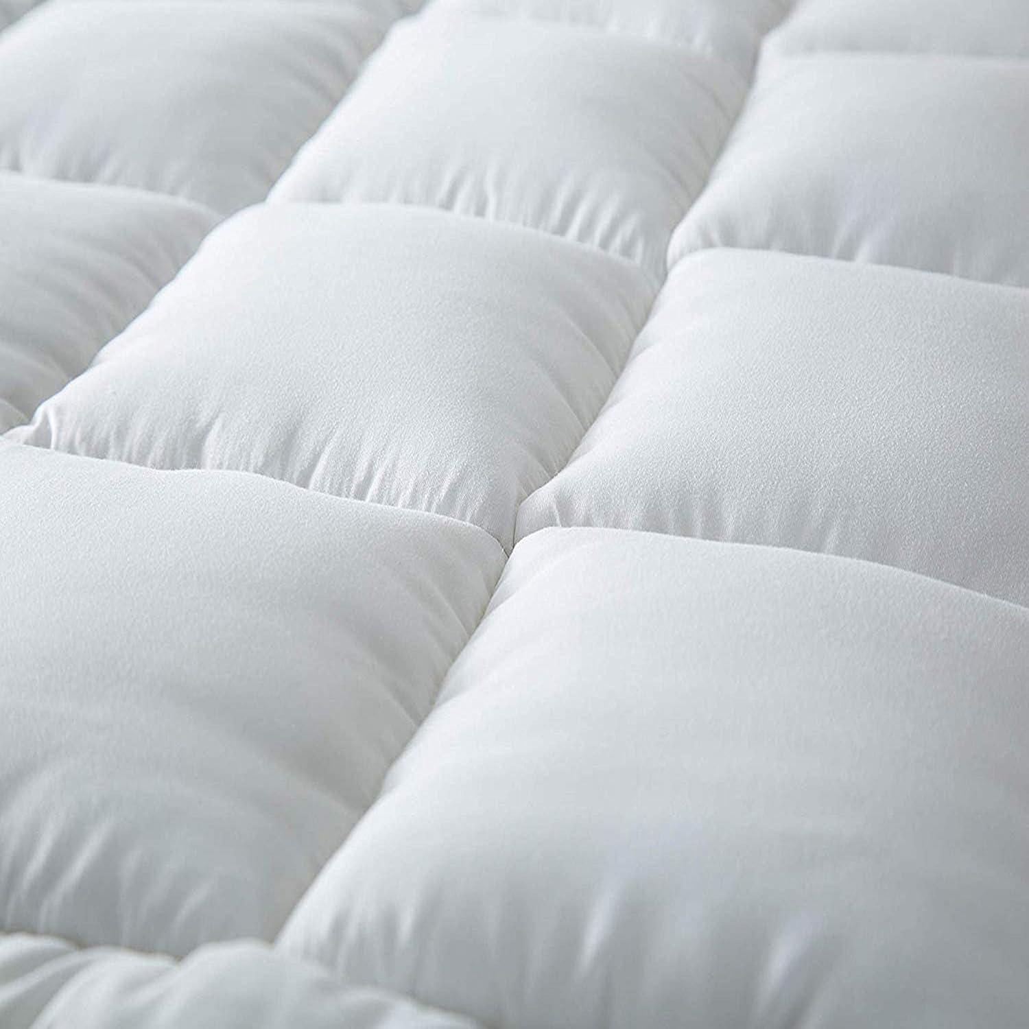 image:imageNiagara Mattress Topper Twin XL Extra Long Quilted Back Pain Relief Plush Down Alternative Pillow Top Fitted Skirt Protector Cooling Mattress Pad Deep Pocket Fits 20 Inches Soft White 39x80 InchesTwin XL