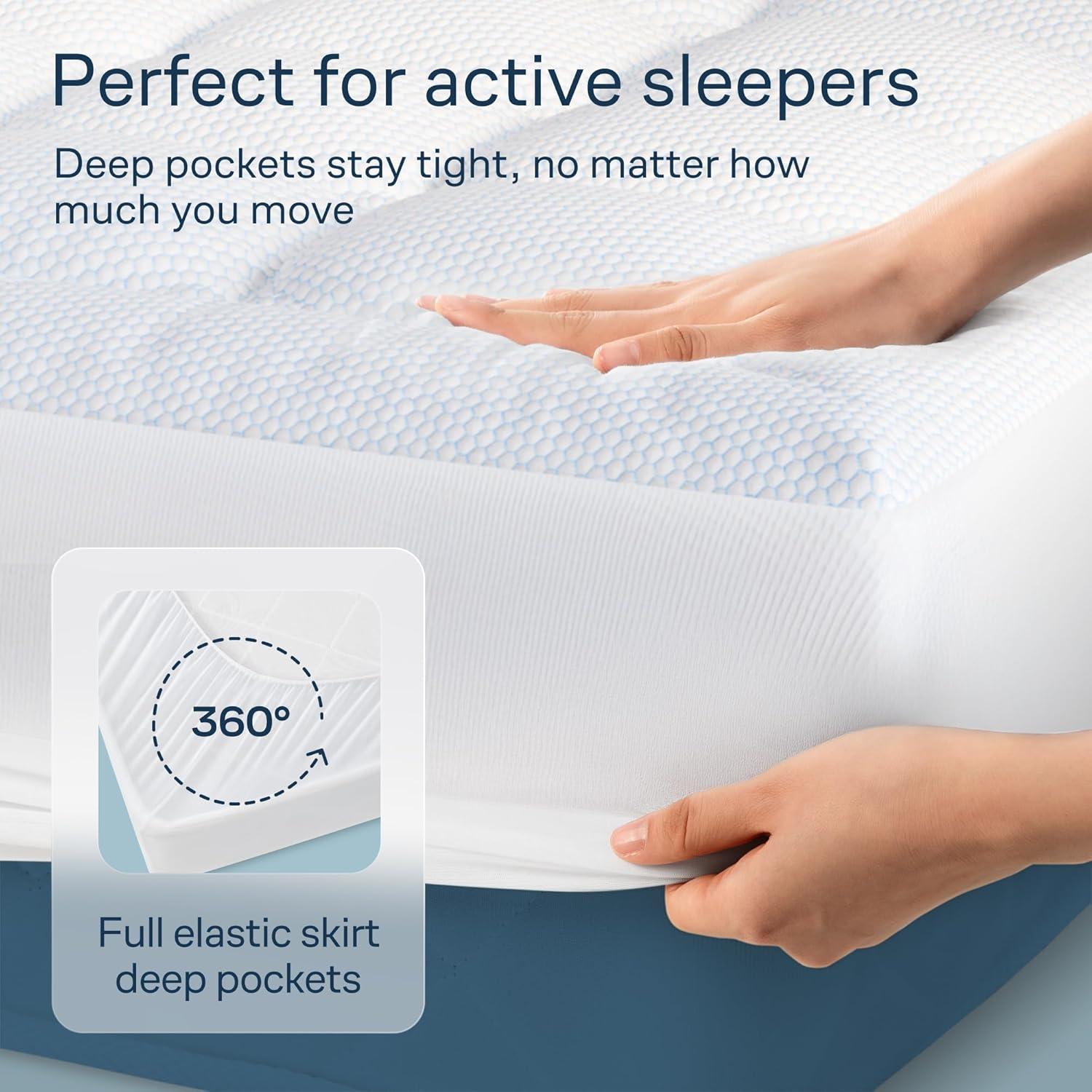 image:imageNiagara Microfiber Twin Mattress Topper Pillow Top Mattress Cover Quilted Fitted Cooling Topper for Back Pain Deep Pocket Fits 20 Inches 39x75 InchesQueen