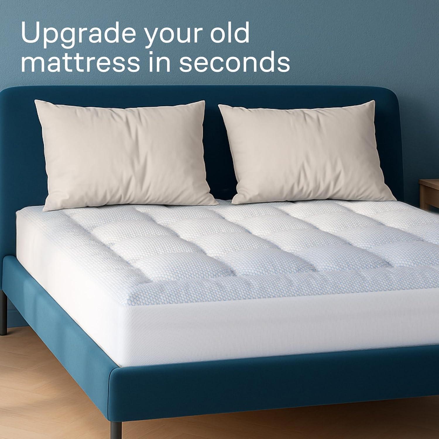 image:imageNiagara Microfiber Twin Mattress Topper Pillow Top Mattress Cover Quilted Fitted Cooling Topper for Back Pain Deep Pocket Fits 20 Inches 39x75 InchesTwin