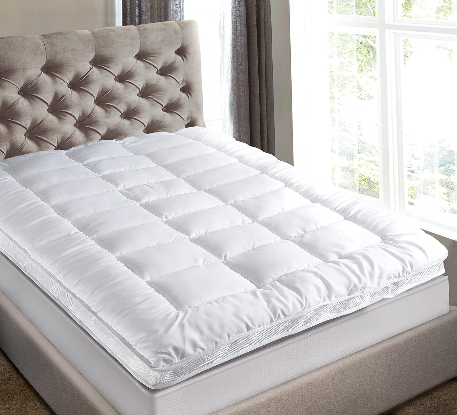 image:imageNiagara Microfiber Twin Mattress Topper Pillow Top Mattress Cover Quilted Fitted Cooling Topper for Back Pain Deep Pocket Fits 20 Inches 39x75 InchesTwin