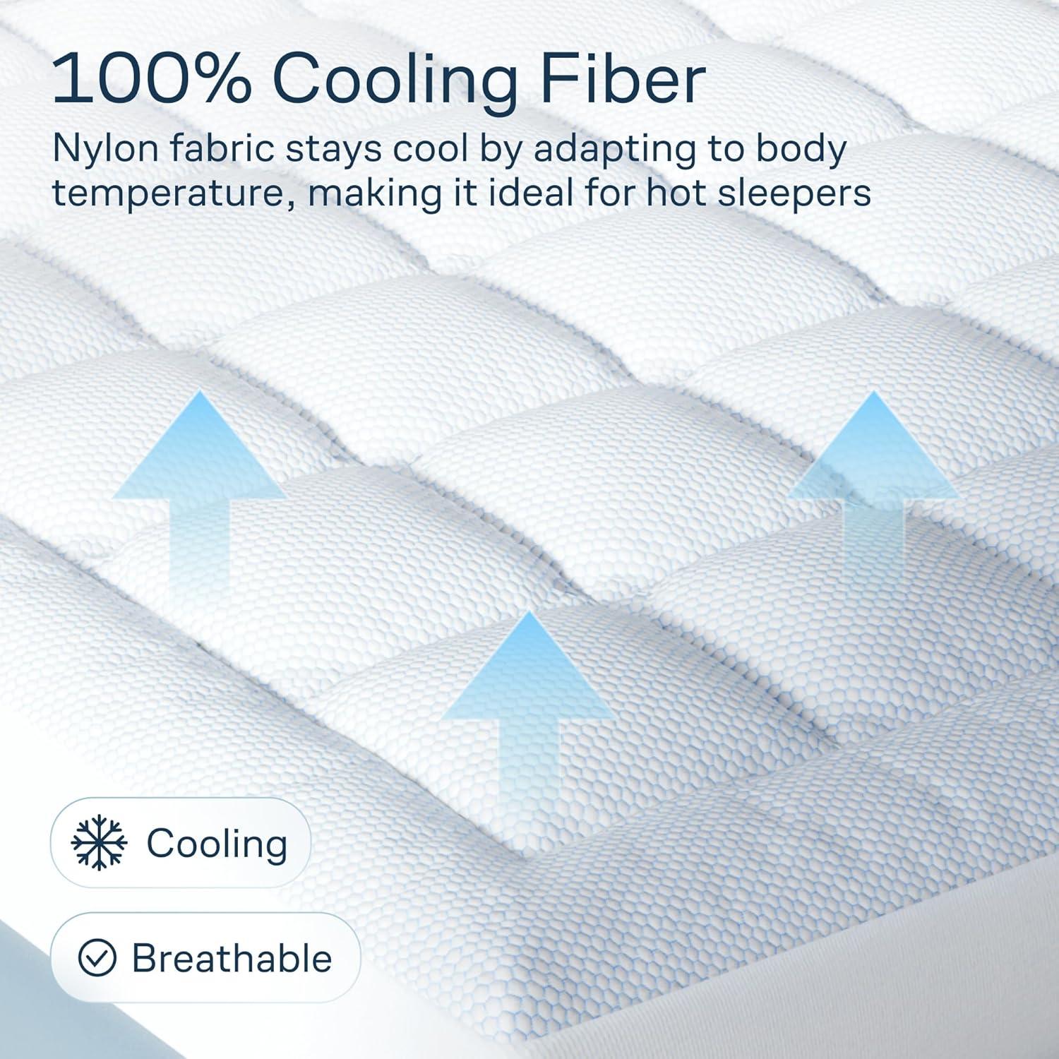image:imageNiagara Microfiber Twin Mattress Topper Pillow Top Mattress Cover Quilted Fitted Cooling Topper for Back Pain Deep Pocket Fits 20 Inches 39x75 InchesCalifornia King
