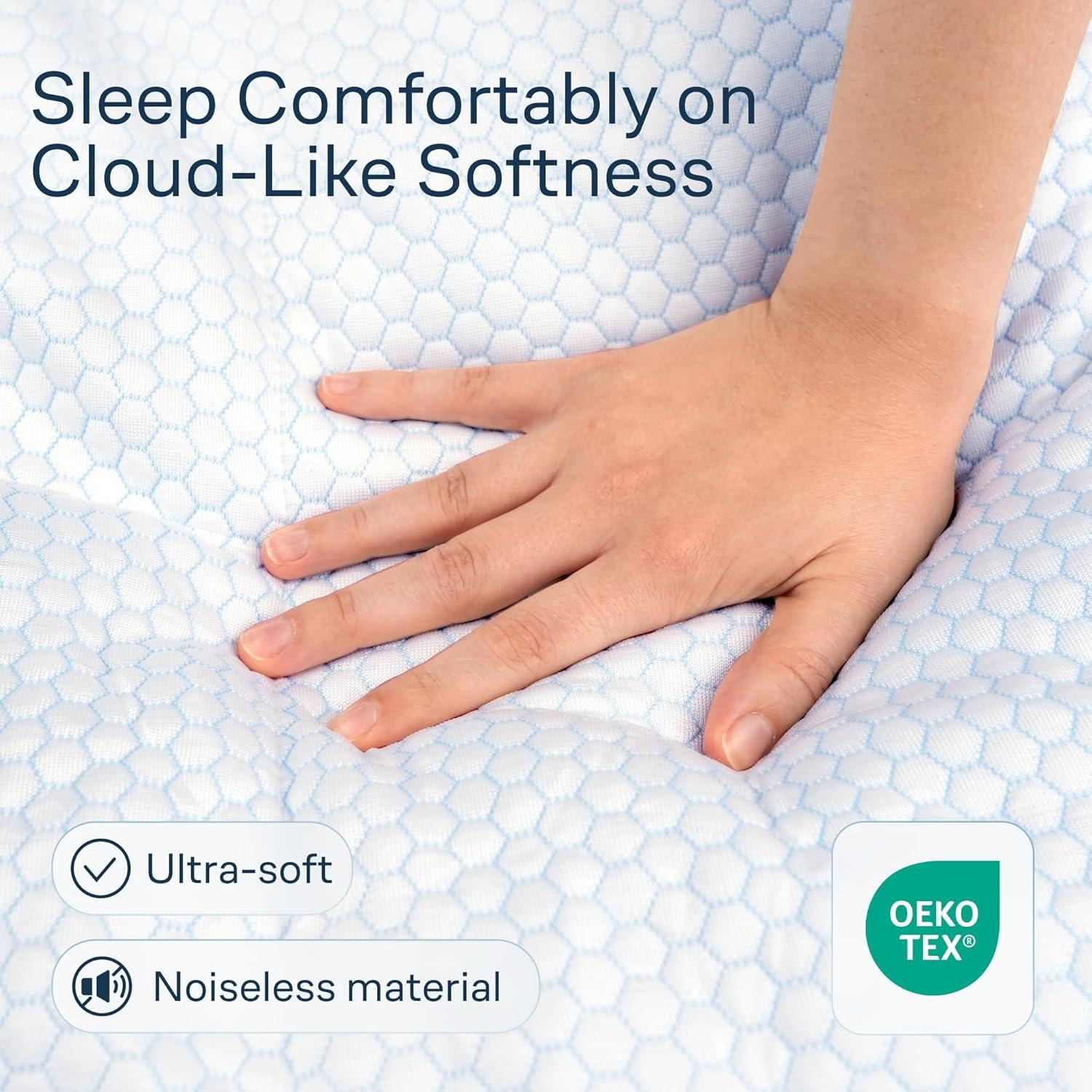 image:imageNiagara Microfiber Twin Mattress Topper Pillow Top Mattress Cover Quilted Fitted Cooling Topper for Back Pain Deep Pocket Fits 20 Inches 39x75 InchesCalifornia King