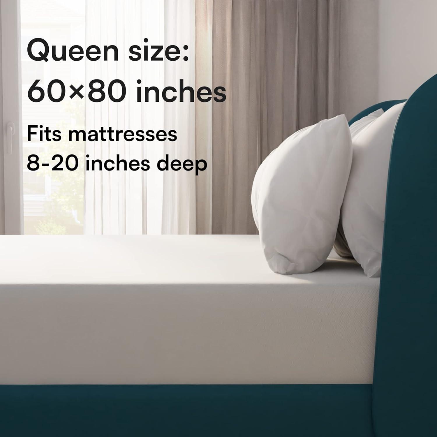 image:imageNiagara Waterproof Mattress Protector Twin 39x75 Cover Deep Pocket Breathable Noiseless 820Inches Bed Smooth Jersey Mattress Pad Cover Fully Ultra Thin MicrofiberQueen