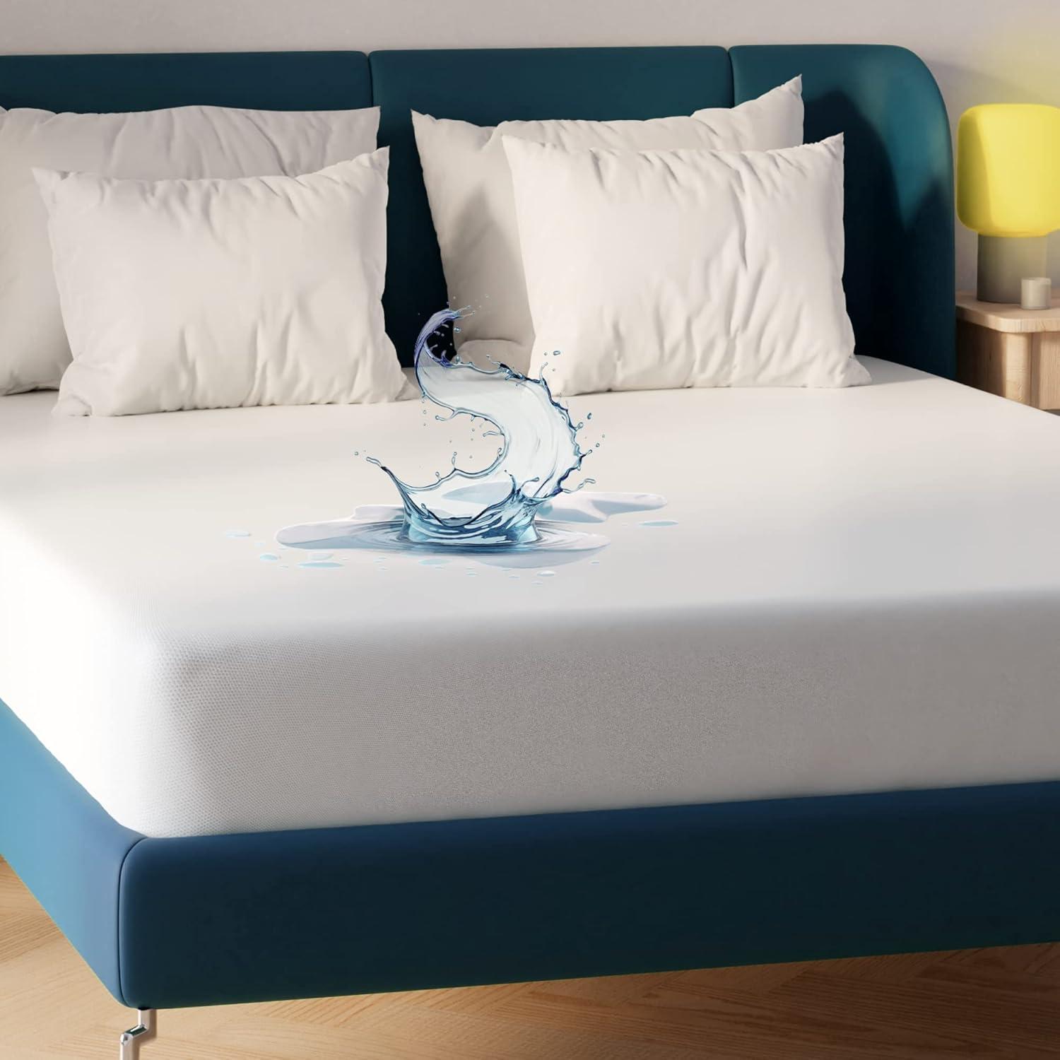 image:imageNiagara Waterproof Mattress Protector Twin 39x75 Cover Deep Pocket Breathable Noiseless 820Inches Bed Smooth Jersey Mattress Pad Cover Fully Ultra Thin MicrofiberQueen