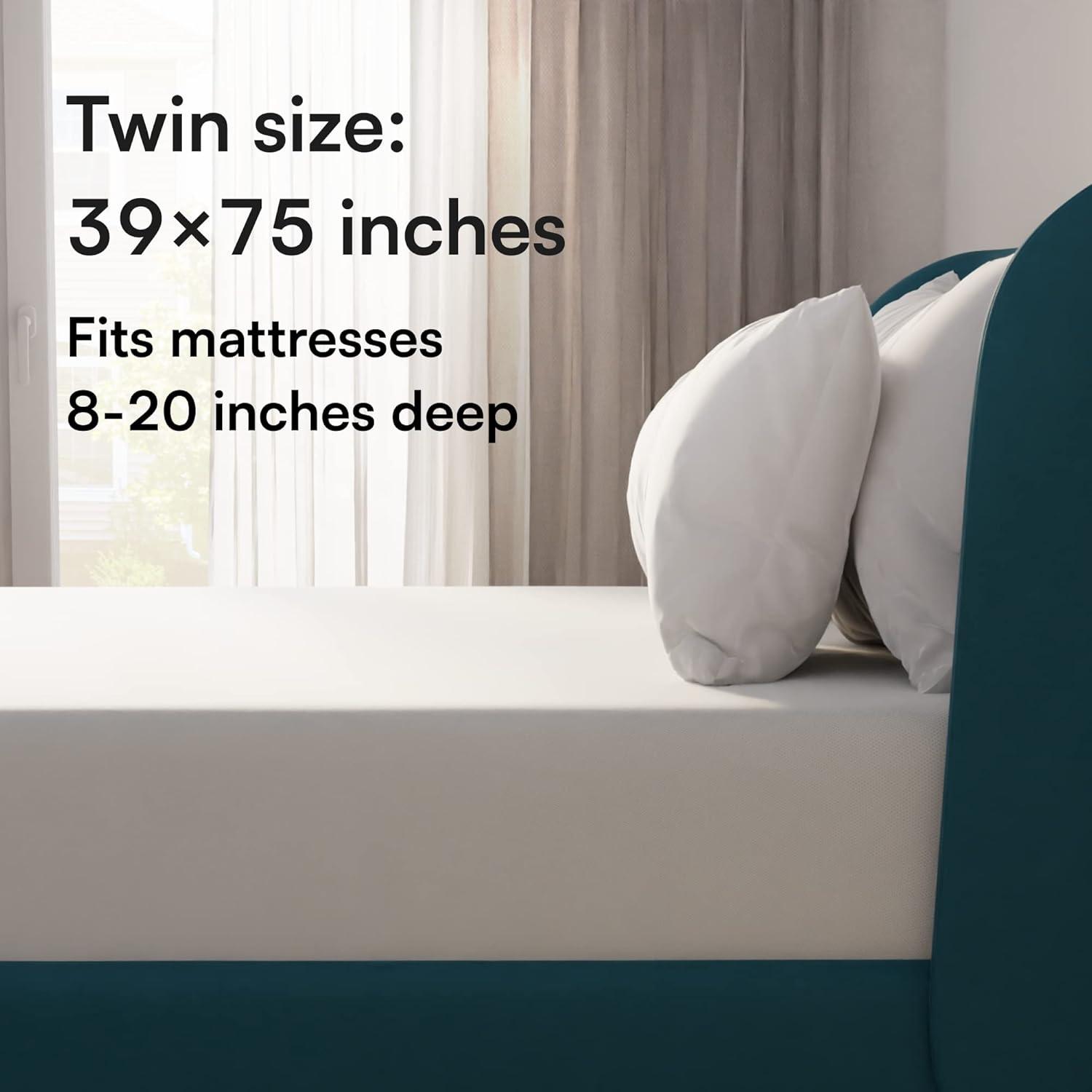 image:imageNiagara Waterproof Mattress Protector Twin 39x75 Cover Deep Pocket Breathable Noiseless 820Inches Bed Smooth Jersey Mattress Pad Cover Fully Ultra Thin MicrofiberTwin