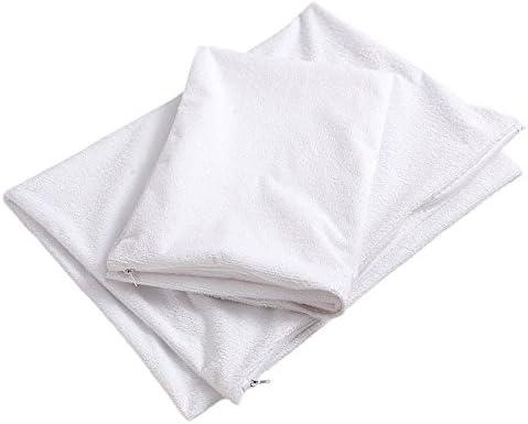 image:imageNiagara Waterproof Pillow Protectors King 4 Pack Cotton Terry 100 Waterproof Cooling Zippered Cotton White T Pillow Encasement Washable Long Life Soft BreathableQueen