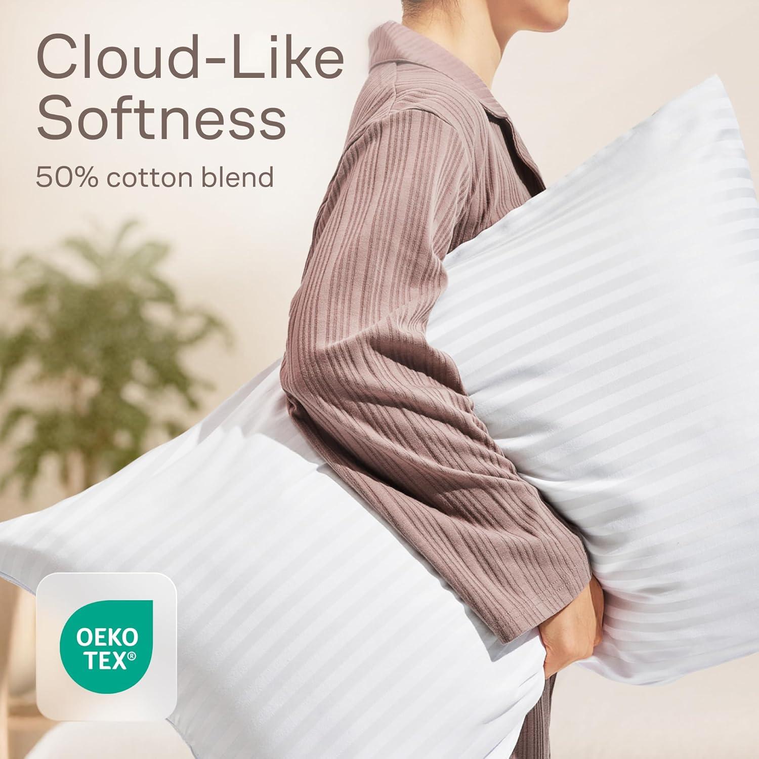 image:imageSet of 4 Pillow Protectors with Zipper Standard Size 100 Resistant to Stains Dust amp Dirt Washable Covers for Increased Pillow LifespanKing