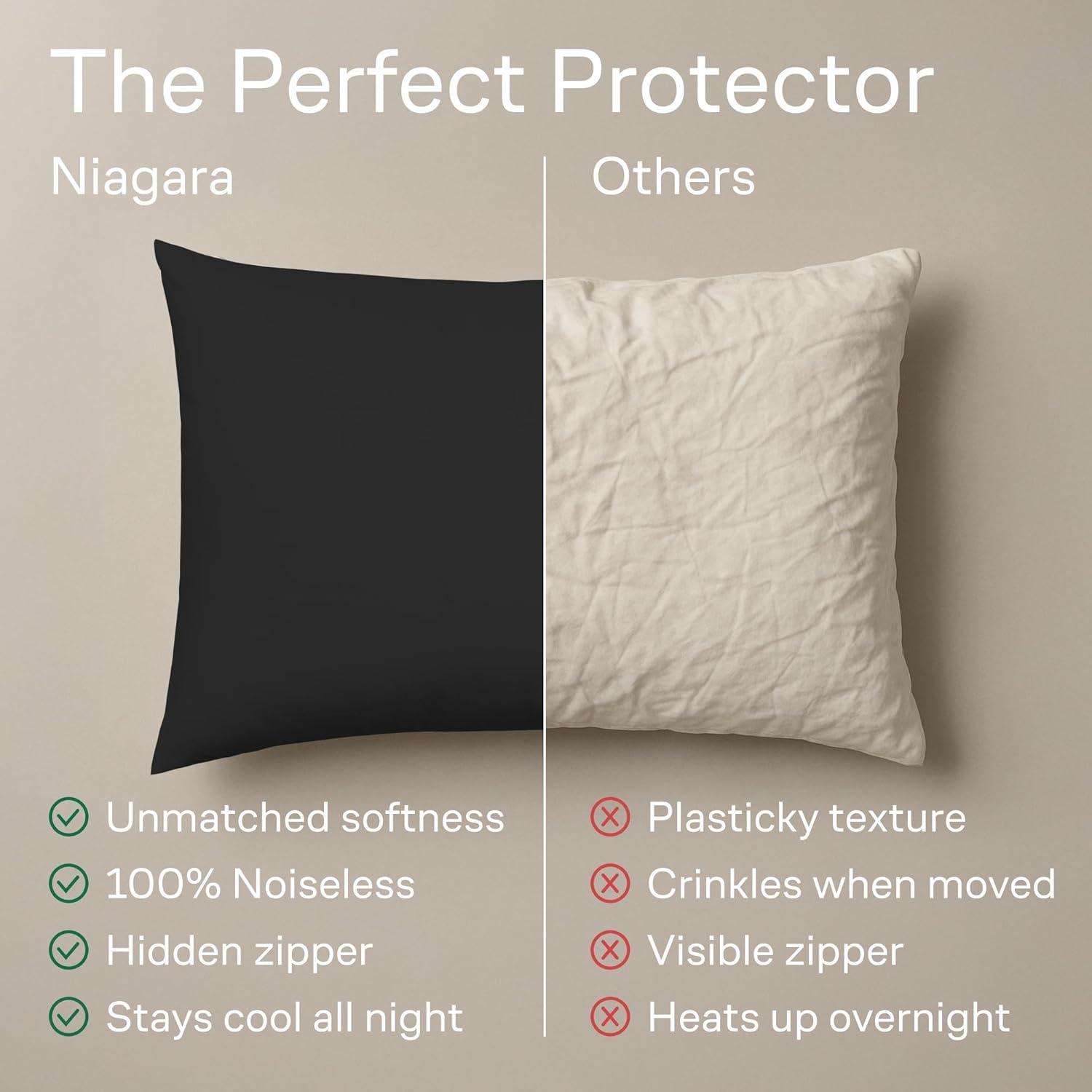 image:imageUltra Soft Pillow Protectors with Zipper King Size Set of 4 Breathable Pillow Covers 100 Protection Against Stains Dust amp Dirt Machine Washable WhiteBlack