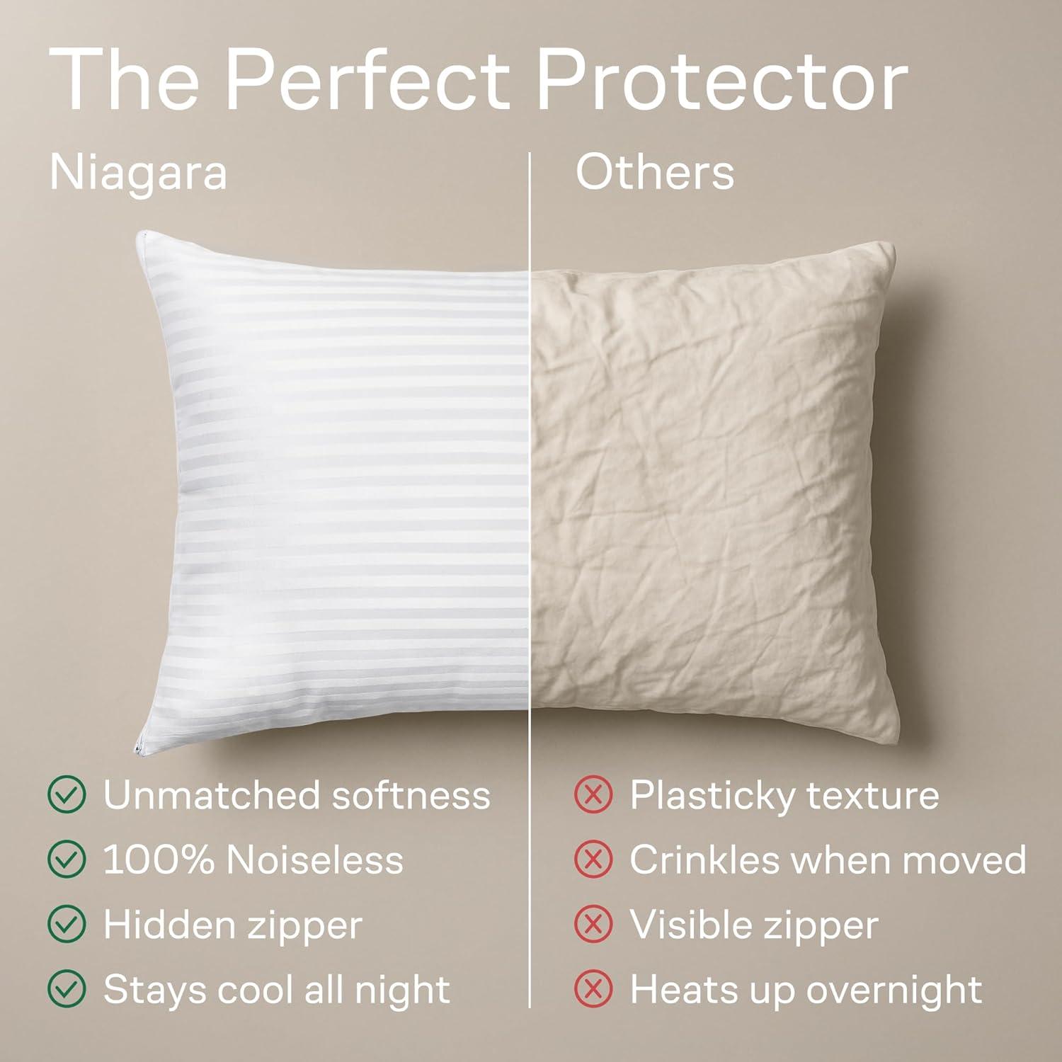 image:imageUltra Soft Pillow Protectors with Zipper King Size Set of 4 Breathable Pillow Covers 100 Protection Against Stains Dust amp Dirt Machine Washable WhiteDark White