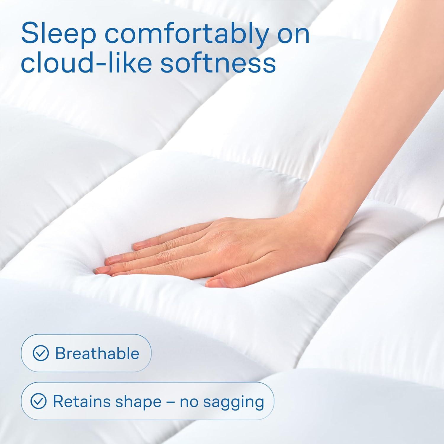 image:imageUltra Soft Twin Mattress Topper CloudLike Mattress Pad for Back Pain Relief Breathable Cooling Material for Hot Sleepers Dark White