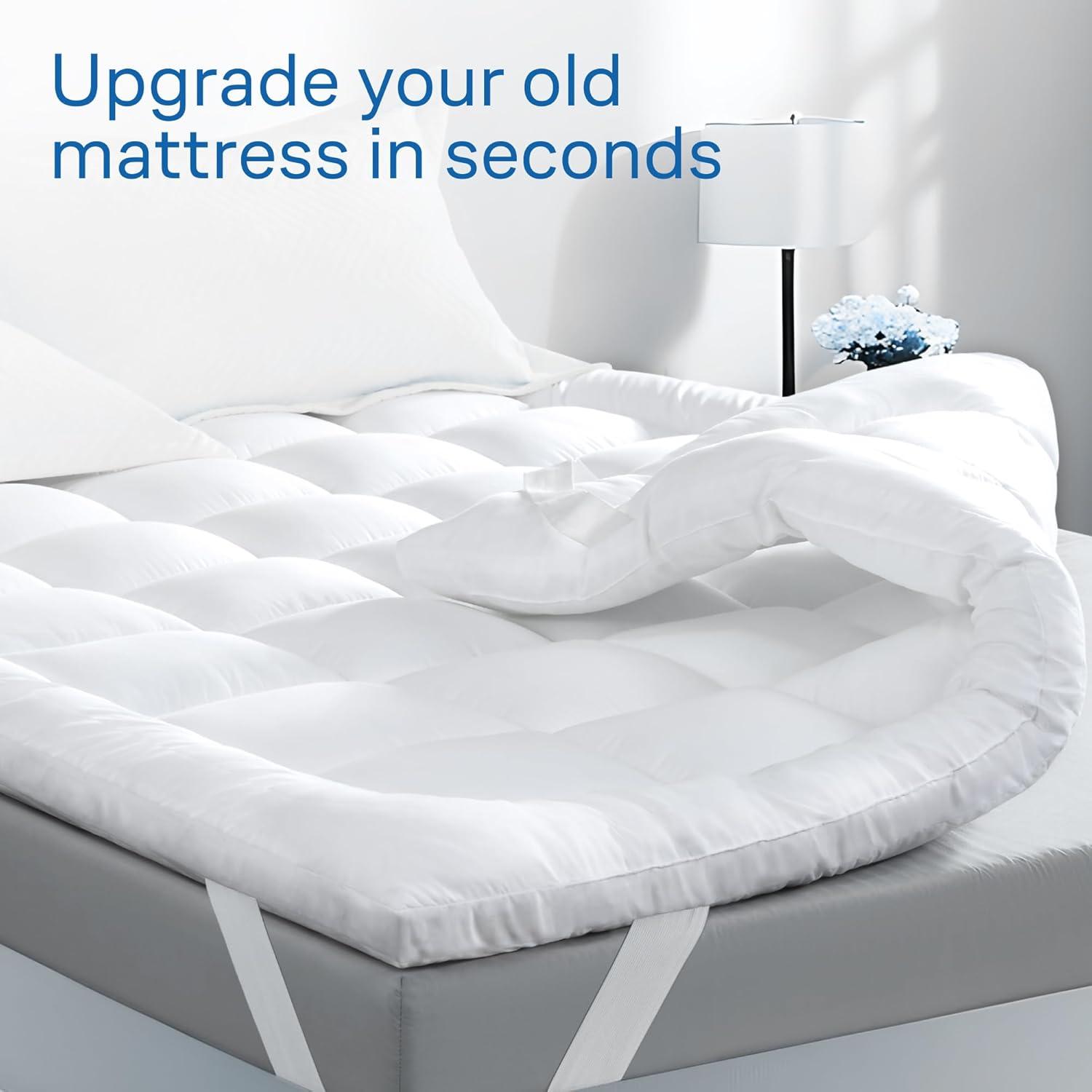 image:imageUltra Soft Twin Mattress Topper CloudLike Mattress Pad for Back Pain Relief Breathable Cooling Material for Hot Sleepers Dark White