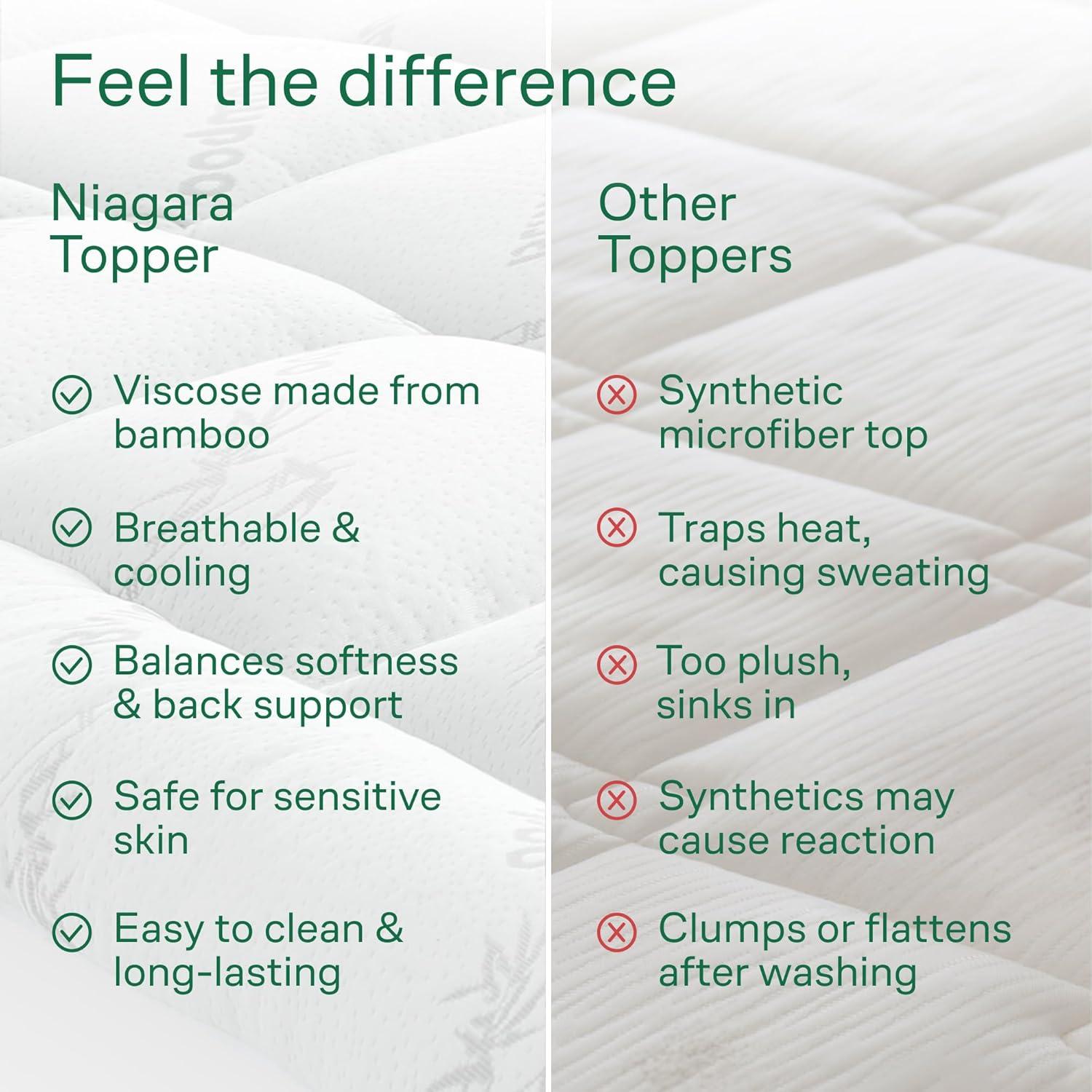 image:imageUltra Soft Twin Size Mattress Topper Viscose Made from Bamboo Pillow Top Mattress Pad for Back Pain Relief Naturally Cooling for Hot Sleepers WhiteTwin