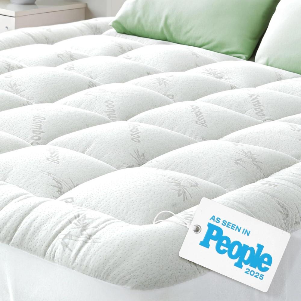 image:imageUltra Soft Twin Size Mattress Topper  Viscose Made from Bamboo Pillow Top Mattress Pad for Back Pain Relief  Naturally Cooling for Hot Sleepers WhiteTwin