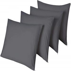 4 Pack Waterproof Blue Pillow Protectors Standard 20×26 Inches Smooth Zipper Premium Encasement Covers Quiet Cases Set(Grey)