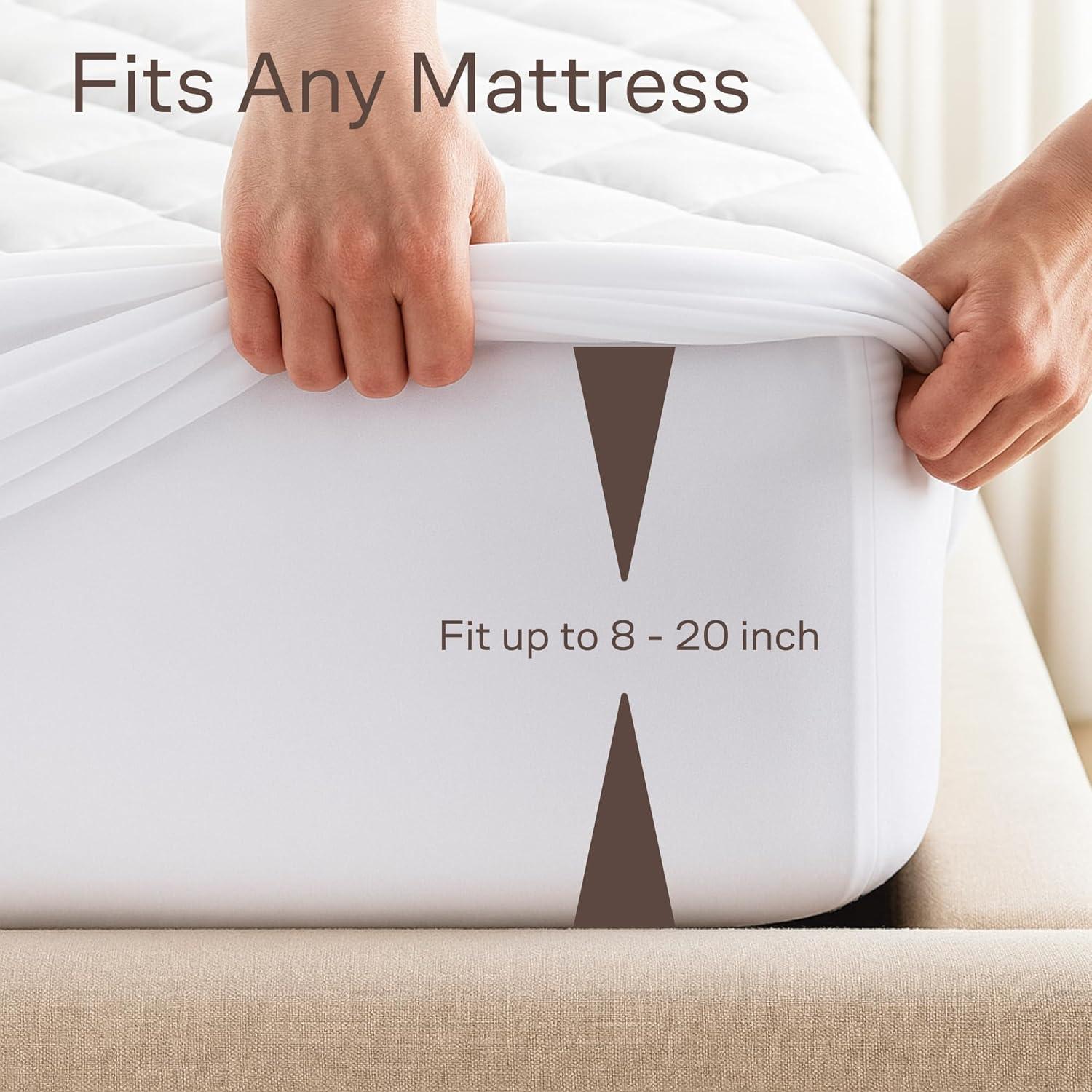 image:imageNiagara Cotton Mattress Pad Full 54x75 Non Noisy Cooling Breathable Ultra Plush Absorbent Protector Extra Deep Fits 20 Inches Deep MattressCotton