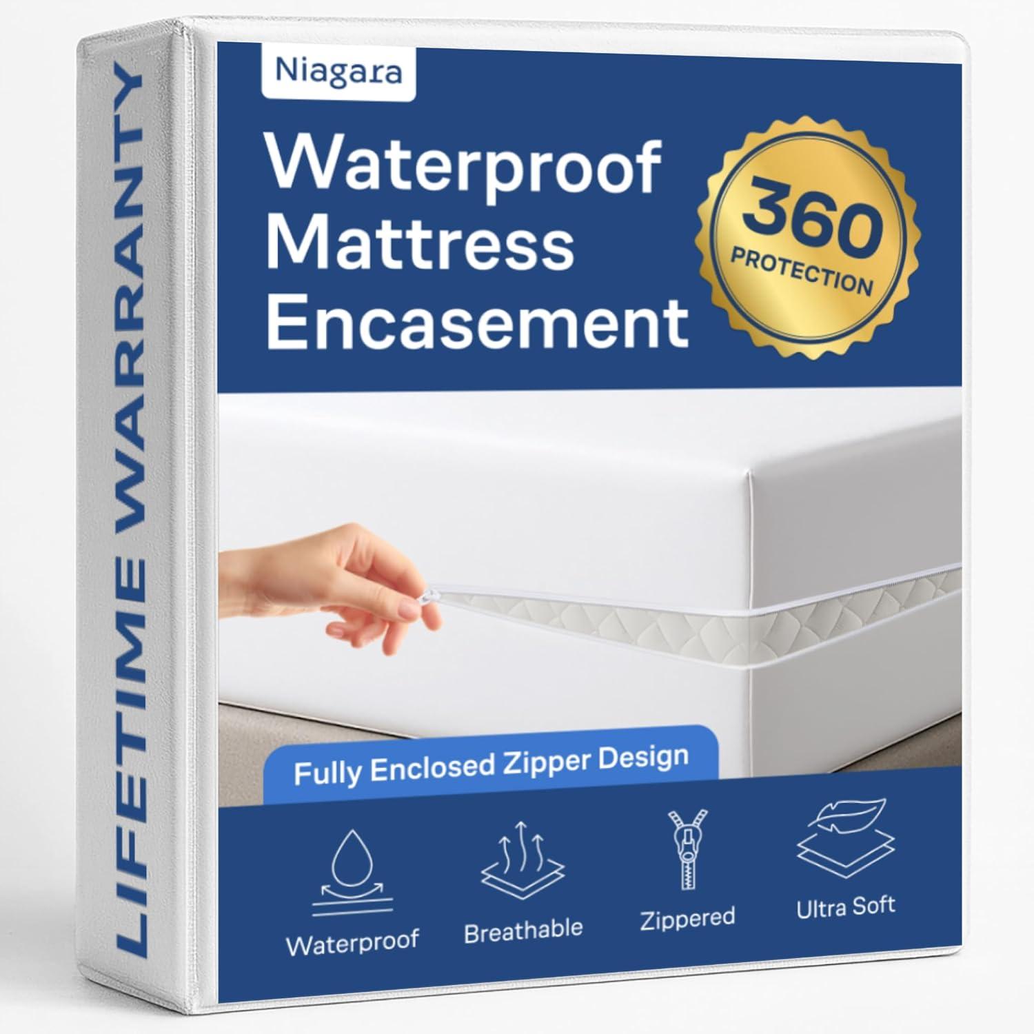 image:imageNiagara Cotton Mattress Pad Full 54x75 Non Noisy Cooling Breathable Ultra Plush Absorbent Protector Extra Deep Fits 20 Inches Deep MattressPolyester
