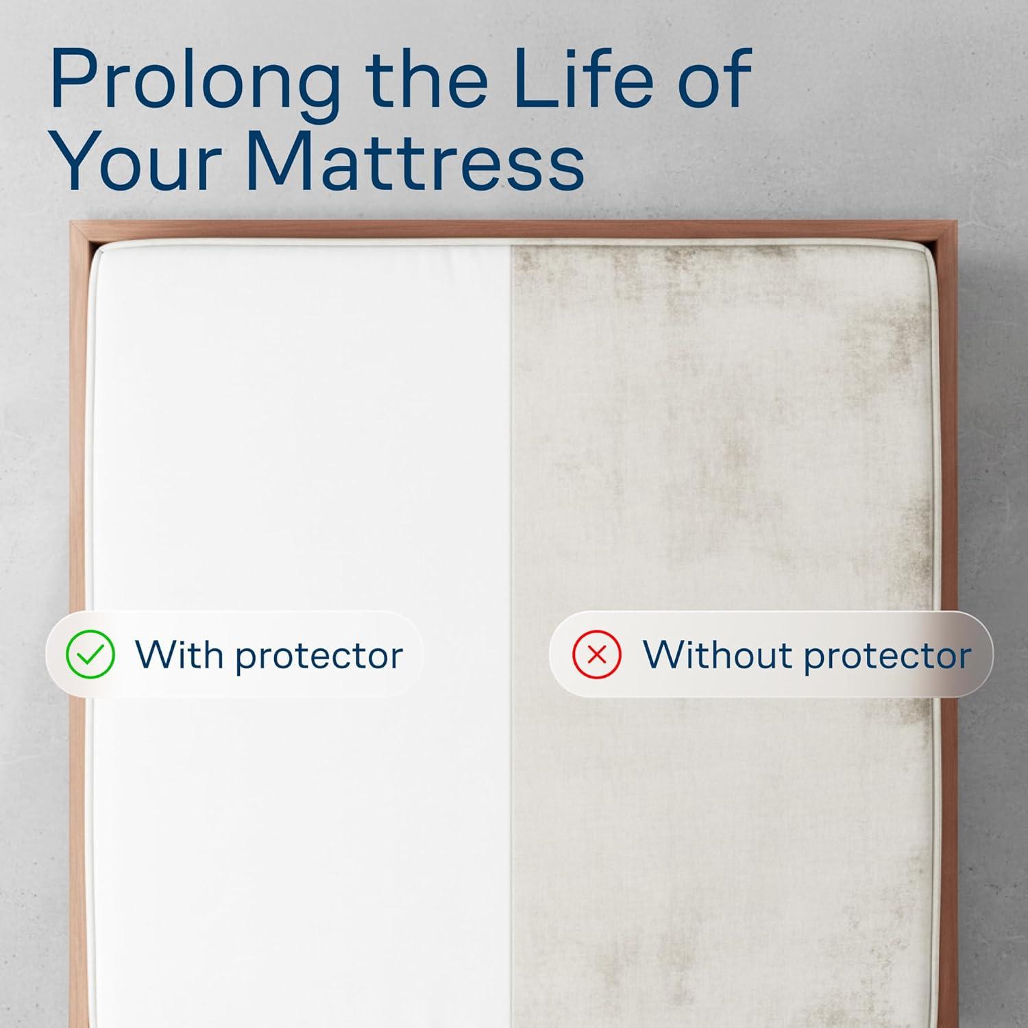 image:imageNiagara Cotton Mattress Pad Full 54x75 Non Noisy Cooling Breathable Ultra Plush Absorbent Protector Extra Deep Fits 20 Inches Deep MattressPolyester