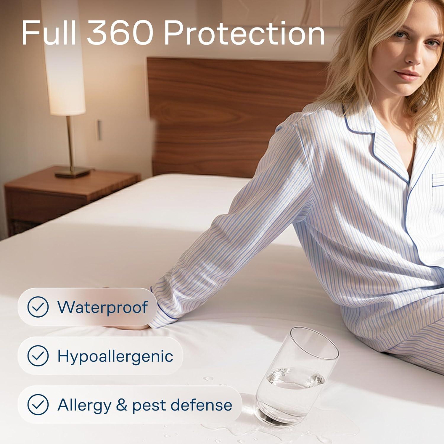 image:imageNiagara Cotton Mattress Pad Full 54x75 Non Noisy Cooling Breathable Ultra Plush Absorbent Protector Extra Deep Fits 20 Inches Deep MattressPolyester