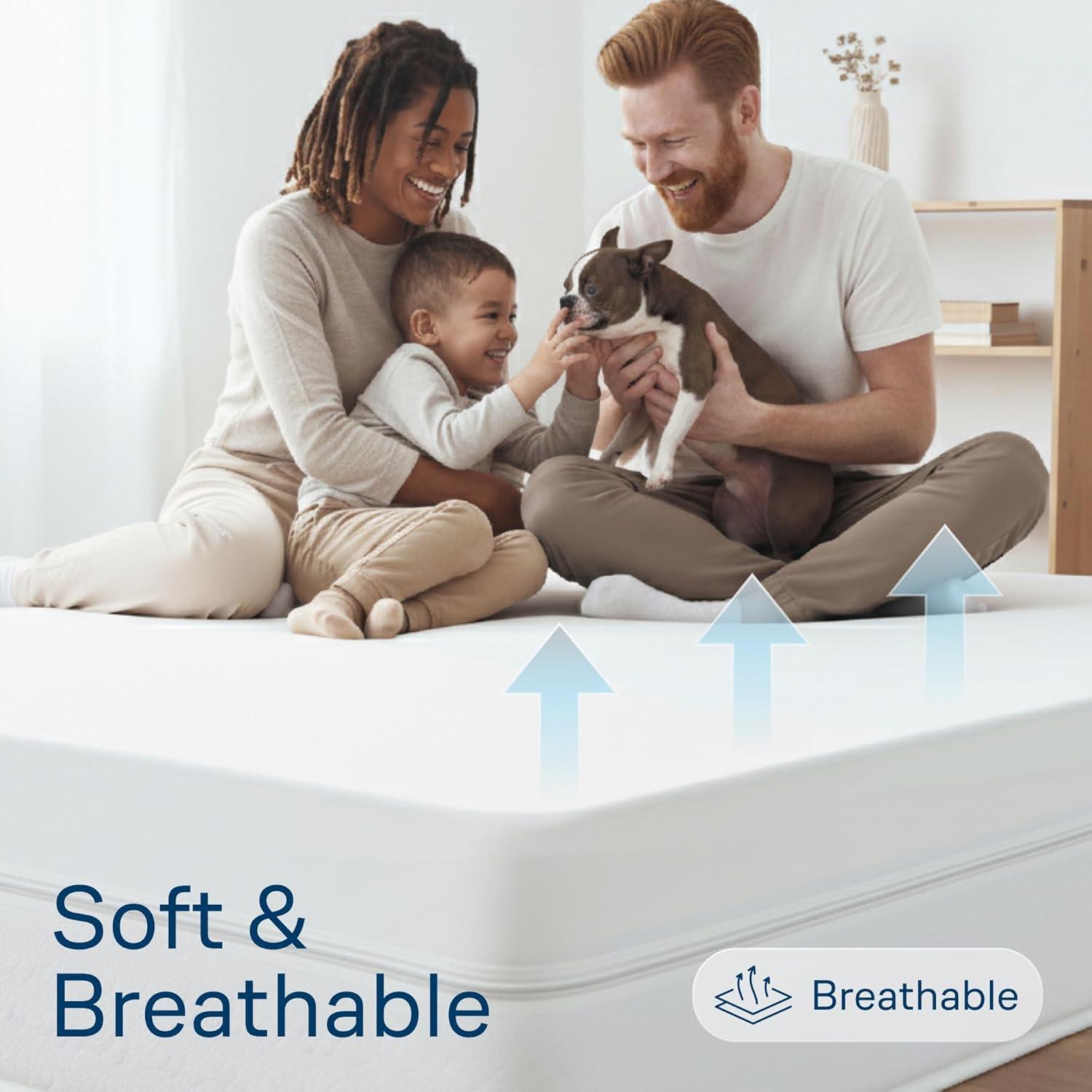 image:imageNiagara Cotton Mattress Pad Full 54x75 Non Noisy Cooling Breathable Ultra Plush Absorbent Protector Extra Deep Fits 20 Inches Deep MattressPolyester