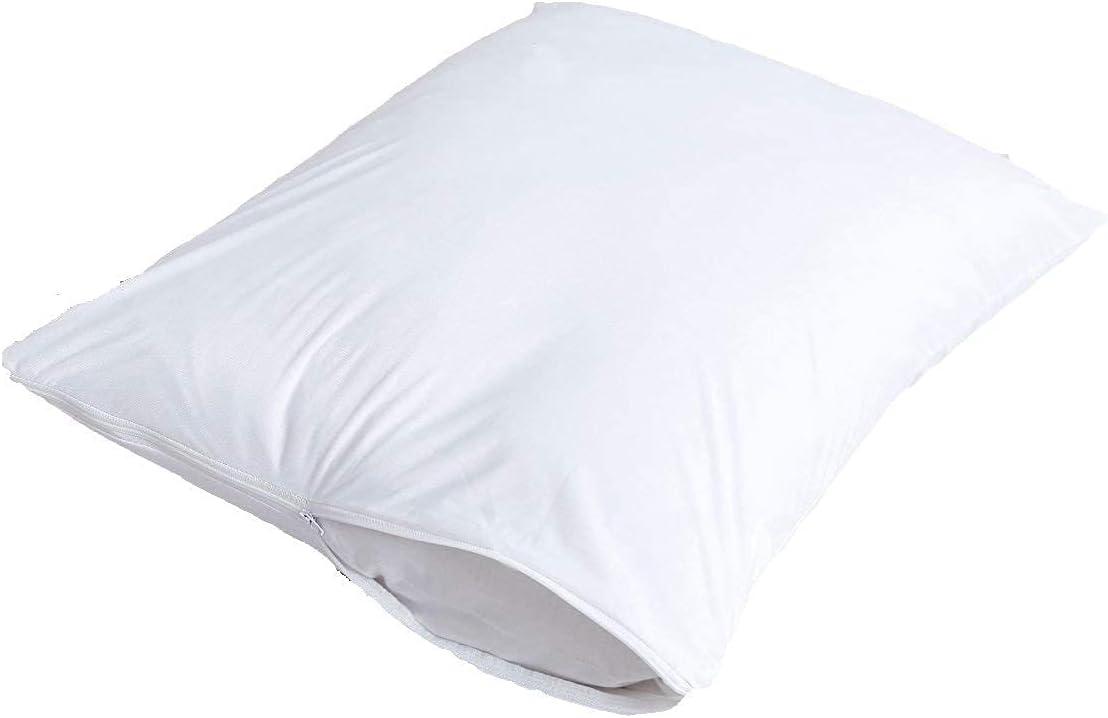 image:imageWaterproof Quilted Pillow Protectors King Ultra Soft Thick Pair 20x36 Inches Brushed Ultra Plush White Zippered Set of 2 Size EncasementWhite