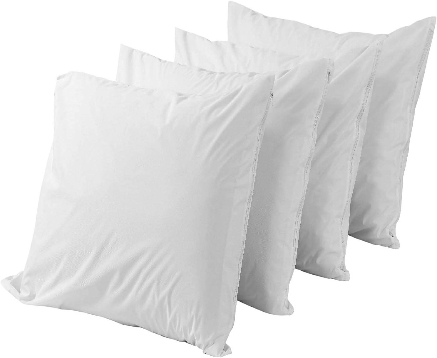 image:imageWaterproof Quilted Pillow Protectors King Ultra Soft Thick Pair 20x36 Inches Brushed Ultra Plush White Zippered Set of 2 Size EncasementWhite