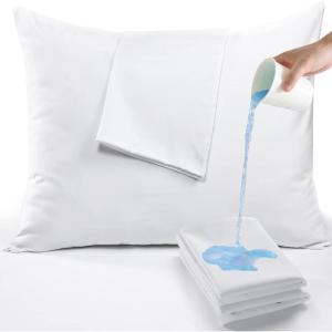 Waterproof Quilted Pillow Protectors King Ultra Soft Thick Pair 20×36 Inches Brushed Ultra Plush White Zippered Set of 2 Size Encasement(White)
